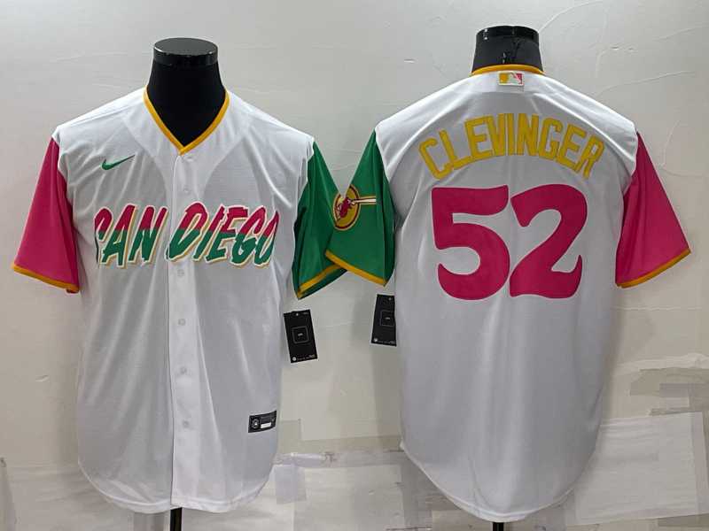 San Diego Padres #52 Mike Clevinger White 2022 City Connect Cool Base Stitched Jersey,We sell and wholesale San Diego Padres #52 Mike Clevinger White 2022 City Connect Cool Base Stitched Jersey on line form chian!